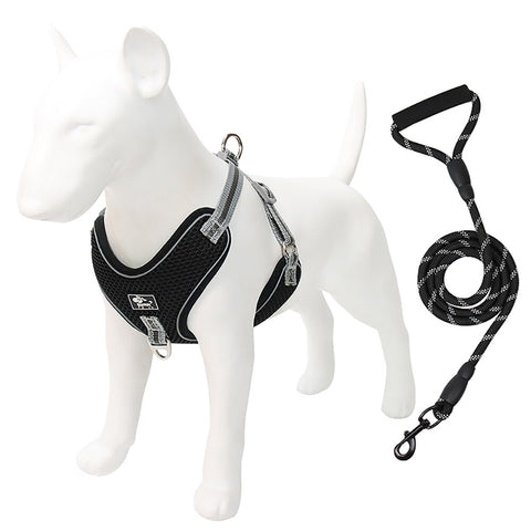 Reflective Dog Harness and Leash Set